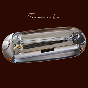 点香薰蜡烛工具烛台托盘三件套 灭烛剪脉冲点火器套装 银色衬裙