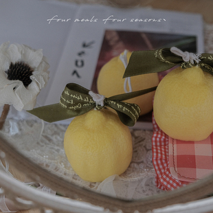 ins风水果香薰蜡烛少女心生日礼物植物蜡fourmeals 糖果色柠檬