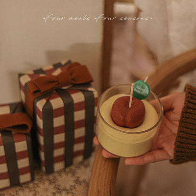 《樱桃Se》原创好看圣诞新年香薰蜡烛杯礼盒fourmealsfourseasons
