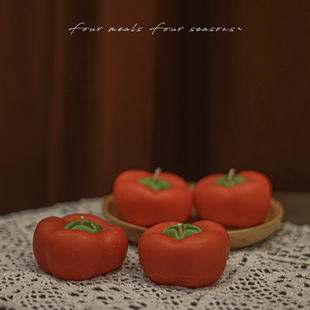 柿柿如意香薰蜡烛柿子新年礼物fourmealsfourseasons 柿在人为