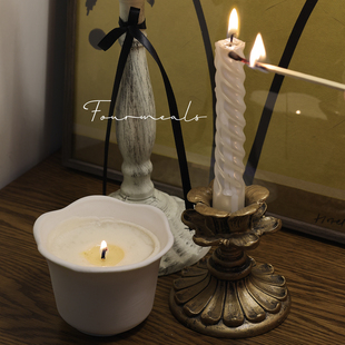 装 玉龙茶香香薰蜡烛烛台摆件复古法式 饰中古小众高级 漫不经心