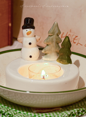 《雪人烛台》香薰蜡烛礼盒生日礼物圣诞节创意送女生圣诞主题元素