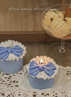 《巴洛克幻想》原创法式田园少女蓝色香薰蛋糕蜡烛fourmealsfour
