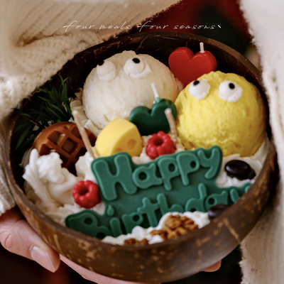 fourmeals生日椰子甜品碗蜡烛