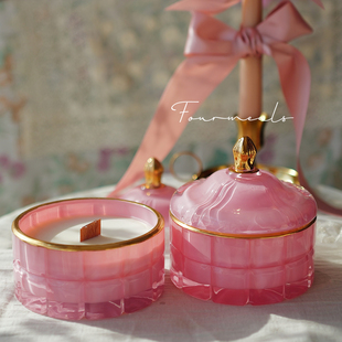 《粉茶庄园》大罐香薰蜡烛礼盒卧室持久淡香生日礼物粉色伴手礼