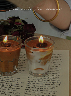 《周末迷你杯》冰美式拿铁焦糖咖啡女生日香薰蜡烛礼物fourmeals