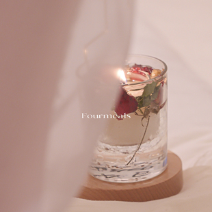 走马灯旋转磁吸风车烛台摆件真花玫瑰蔷薇香薰蜡烛礼物 植物园