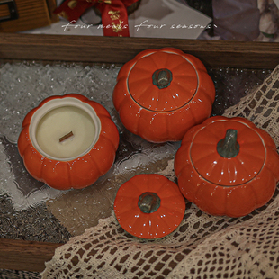 木烛芯香薰蜡烛新年礼物送女生fourmealsfourseasons 南瓜舞会
