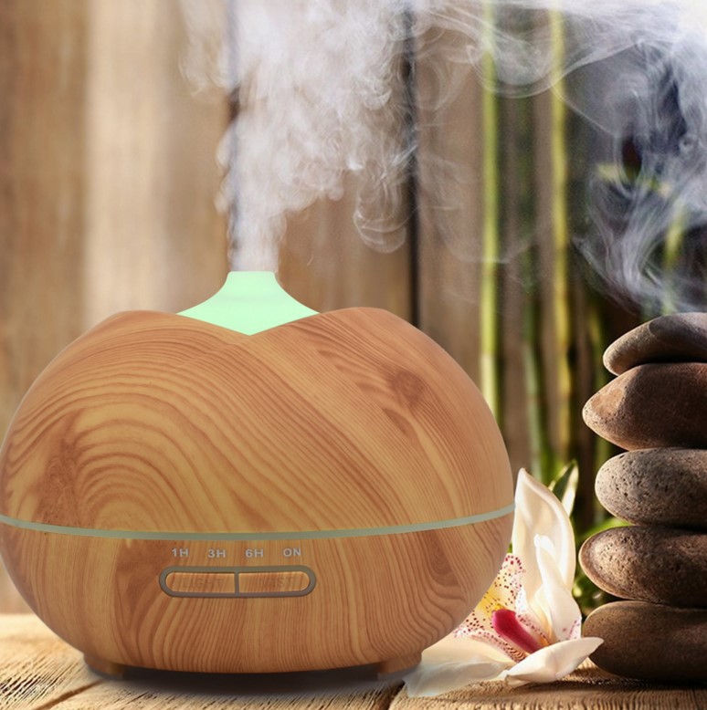 diffuser humidifier亚马逊爆款家用木纹香薰机精油加湿器