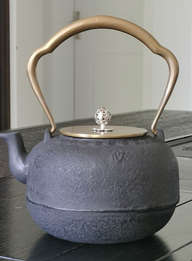 三湾水仙黑铁茶壶仿日本铸铁水壶生铁壶大容量泡茶煮茶壶家用烧水