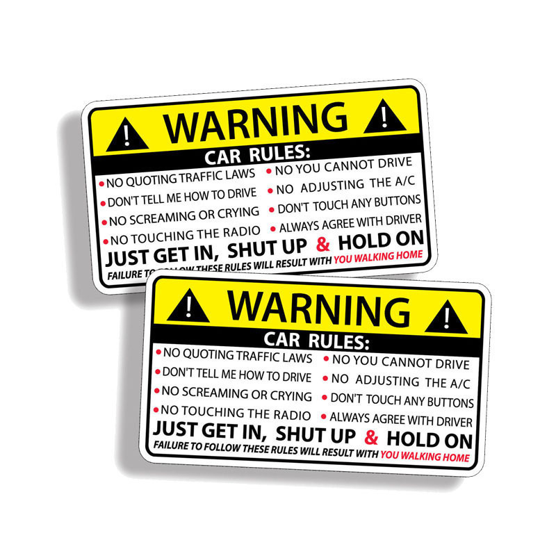 汽车安全预警规则车贴Car Safety Warning Rules贴纸P116