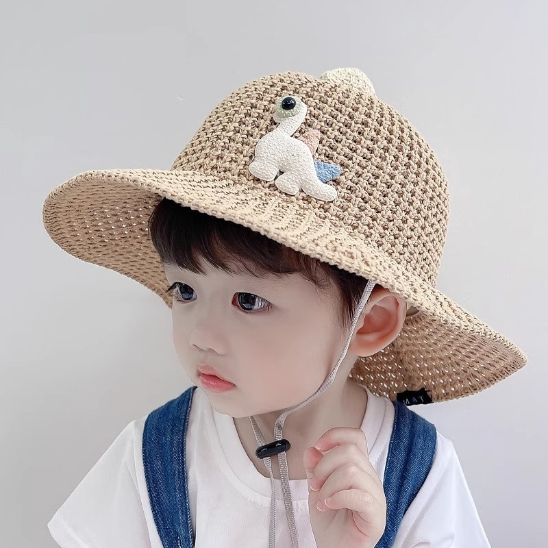 儿童防晒帽女童遮阳帽户外新品大帽男童遮阳草帽夏季薄渔夫帽
