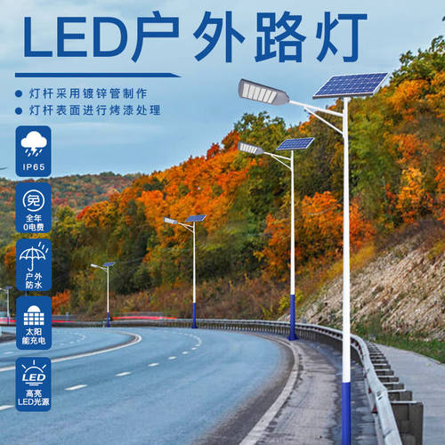 正翔ZX-LD073-24新农村庭院灯户外led路灯9米300W锥杆太阳能灯全