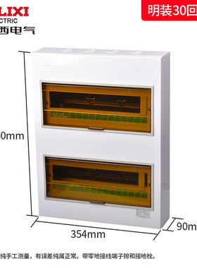 德力西双层配电箱家庭用明暗装电闸空开盒12位双排24回路PZ30强电