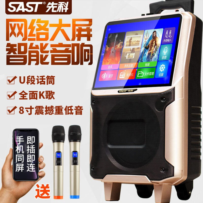 先科（SAST）广场舞音响带显示屏幕大屏无线话筒拉杆户外家用k歌图片