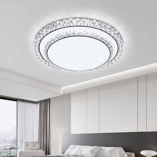 轻奢客厅主灯2025新款水晶吸顶灯现代简约大气卧室吊灯具大全中山