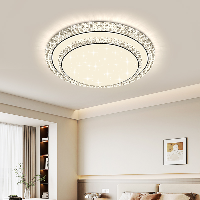 圆形客厅主灯护眼水晶吸顶灯现代简约大气房间主卧室吊灯具大全屋