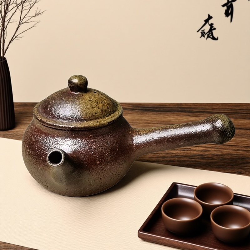 大理全手工柴烧老岩泥煮茶壶
