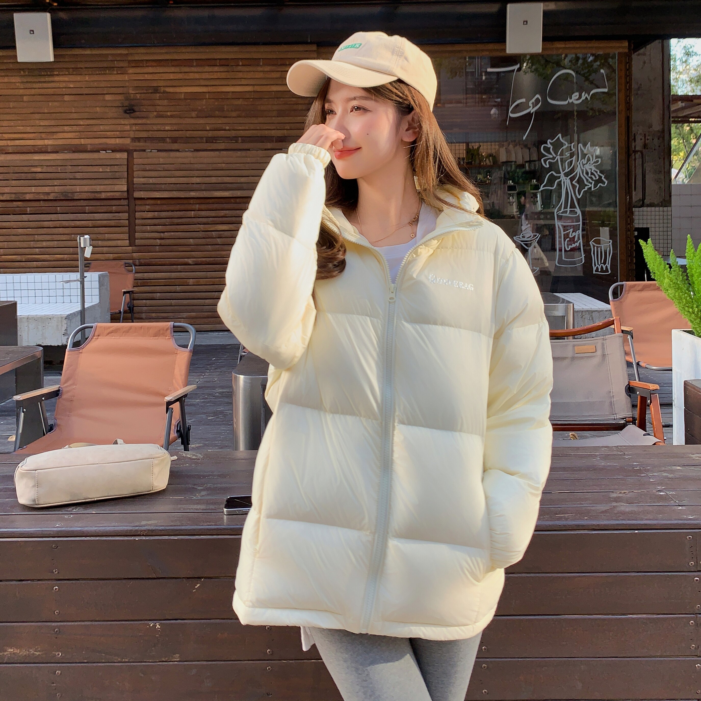羽绒服女90白鸭绒加厚