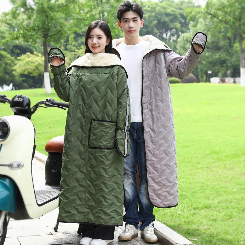 电动车挡风衣秋冬骑车加厚加绒挡风被电车电瓶车防水男女防风