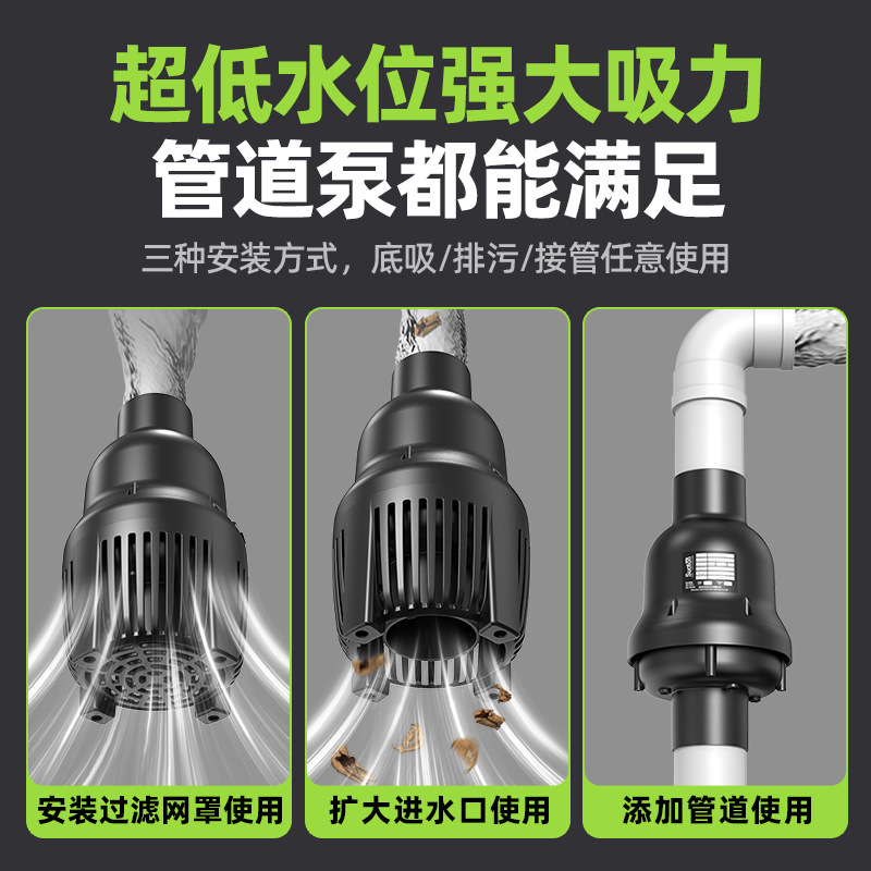 老渔匠鱼池排污泵管道循环潜污底吸式水泵过滤大流量锦鲤池拔管仓