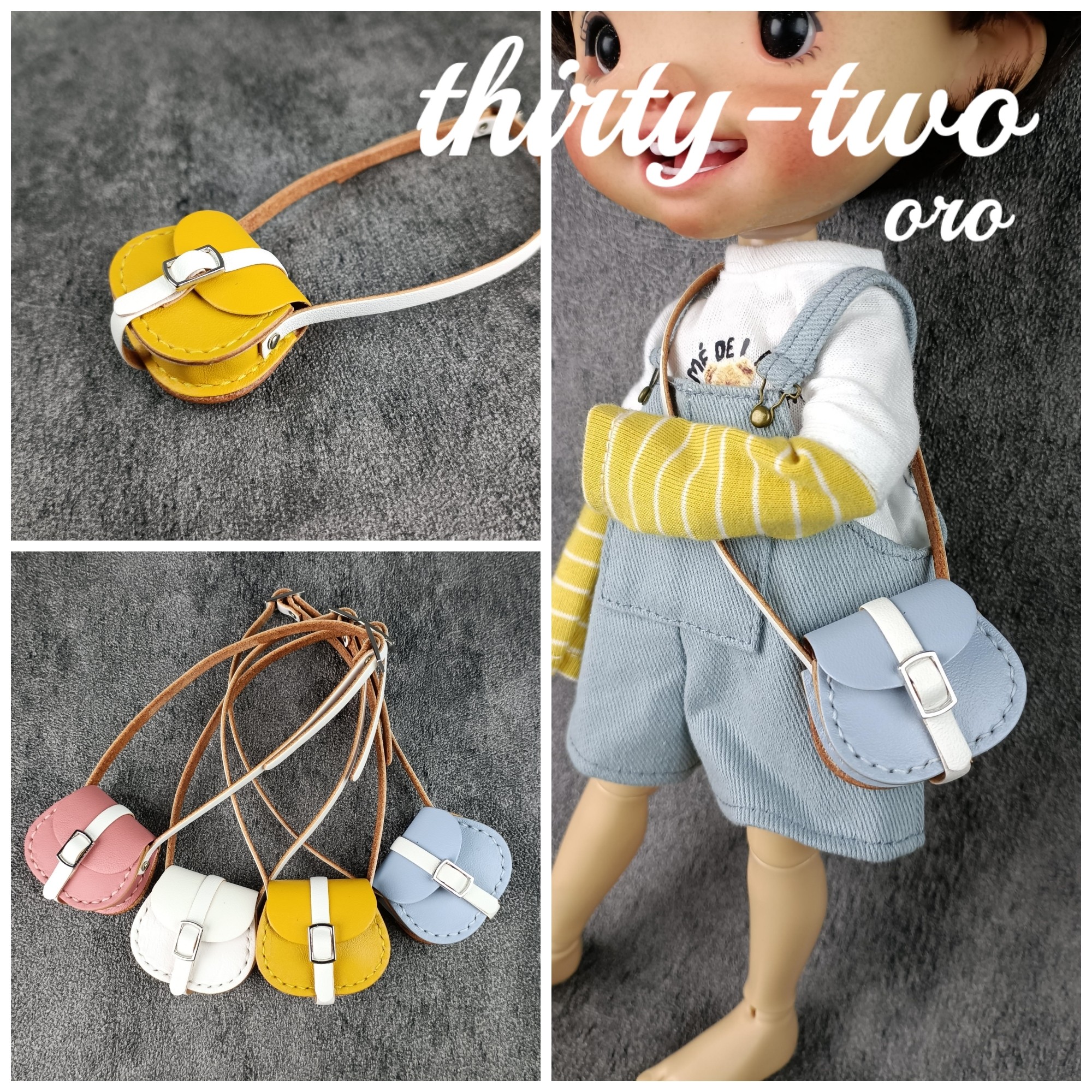 小布blythe背包6分BJD娃娃斜跨包玩偶头层植鞣革牛皮迷你单肩包