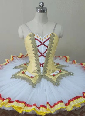 黄色芭蕾TUTU蓬蓬裙成人儿童定制花精灵变奏纱裙GDC比赛演出服