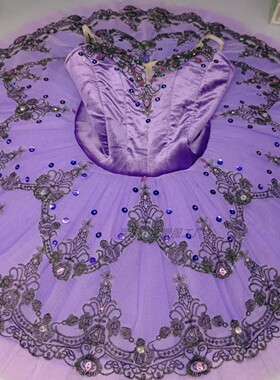 紫色芭蕾TUTU蓬蓬裙成人儿童比赛纱裙紫丁香专业定制表演服演出服