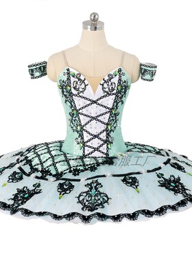 浅绿色芭蕾TUTU蓬蓬裙艾丝美拉达变奏纱裙定制成人儿童比赛演出服