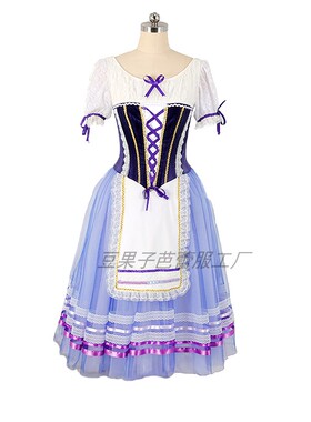 紫色芭蕾TUTU蓬蓬长裙成人儿童表演服演出服村姑比赛独舞菱形网纱