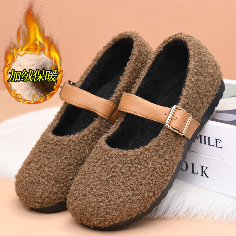 加绒保暖毛毛鞋女外穿豆豆鞋懒人时尚中老年老北京布鞋冬季新款鞋,女鞋,乐福鞋（豆豆鞋）,淘宝优惠券,粉丝福利购,淘宝优惠卷