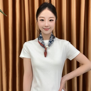小丝巾女磁吸扣方巾搭配衬衫领巾围脖系脖高级感流行时尚颈饰妈妈