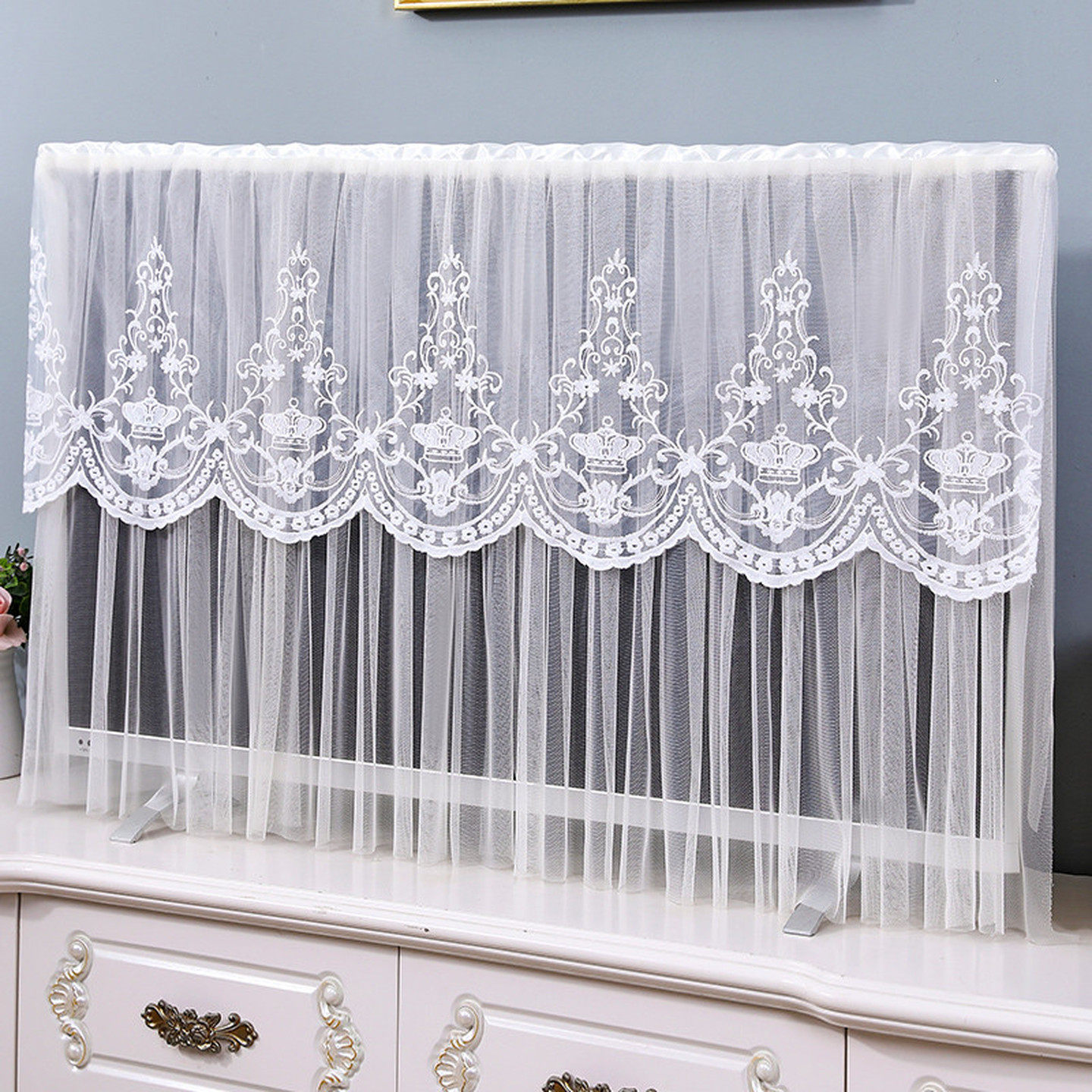 2026新款轻奢盖巾55寸75寸85挂在墙上的电视机套布罩防尘罩遮盖布