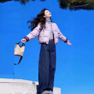 版型好白鸭绒羽绒服女冬季2025新款巨好看的小个子加厚面包服短款