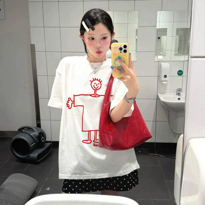 BONSE美式减龄白色卡通