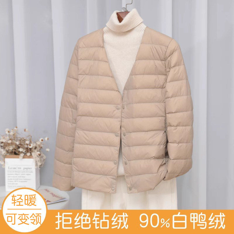 新款冬季轻薄款羽绒服内胆女内穿短款圆领内搭大码打底保暖外套