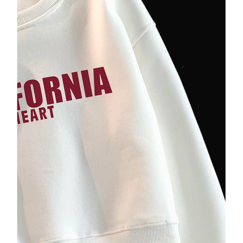 2025新款加绒卫衣女秋冬加厚冬季白色圆领无帽厚款短款上衣冬