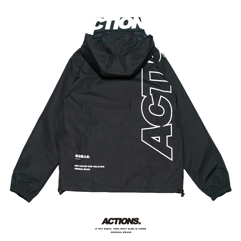 Actions 2018 AW新款 运动风衣外套 经典美式宽松简约 休闲防风衣