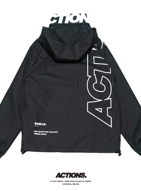 Actions 2018 AW新款 运动风衣外套 经典美式宽松简约 休闲防风衣