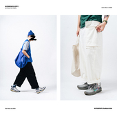 SPTF 19SS 复古工装 SUPERTOFU 宽松休闲阔腿灯芯绒九分长裤