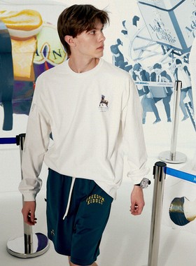 ANB2023春夏/木马主题印花水洗纯棉面料柔软亲肤长袖TEE（4色）