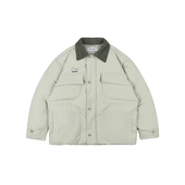 SAMESAME23AW拼接灯芯绒领羽绒服绗线多口袋设计宽松加厚工装 外套