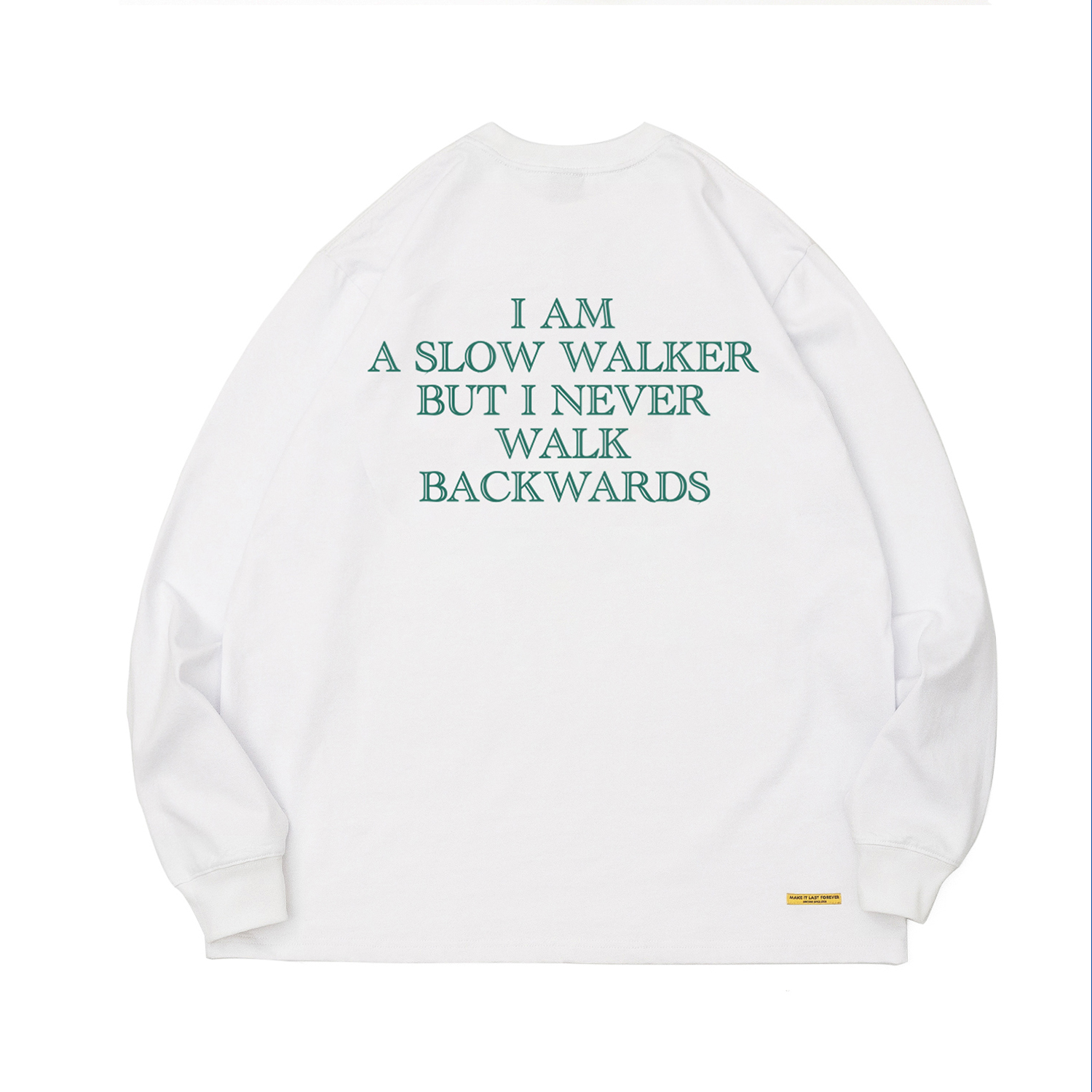 从不退后文字长袖TEEDAKYAM