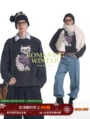 羊毛混纺 费尔岛猫咪 Unvesno 冬季 男女款 圆领毛衣