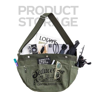 食钓SDGR 16oz重磅美式复古报童包斜挎包大容量骑行头盔包