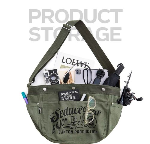 食钓SDGR 16oz重磅美式复古报童包斜挎包大容量骑行头盔包