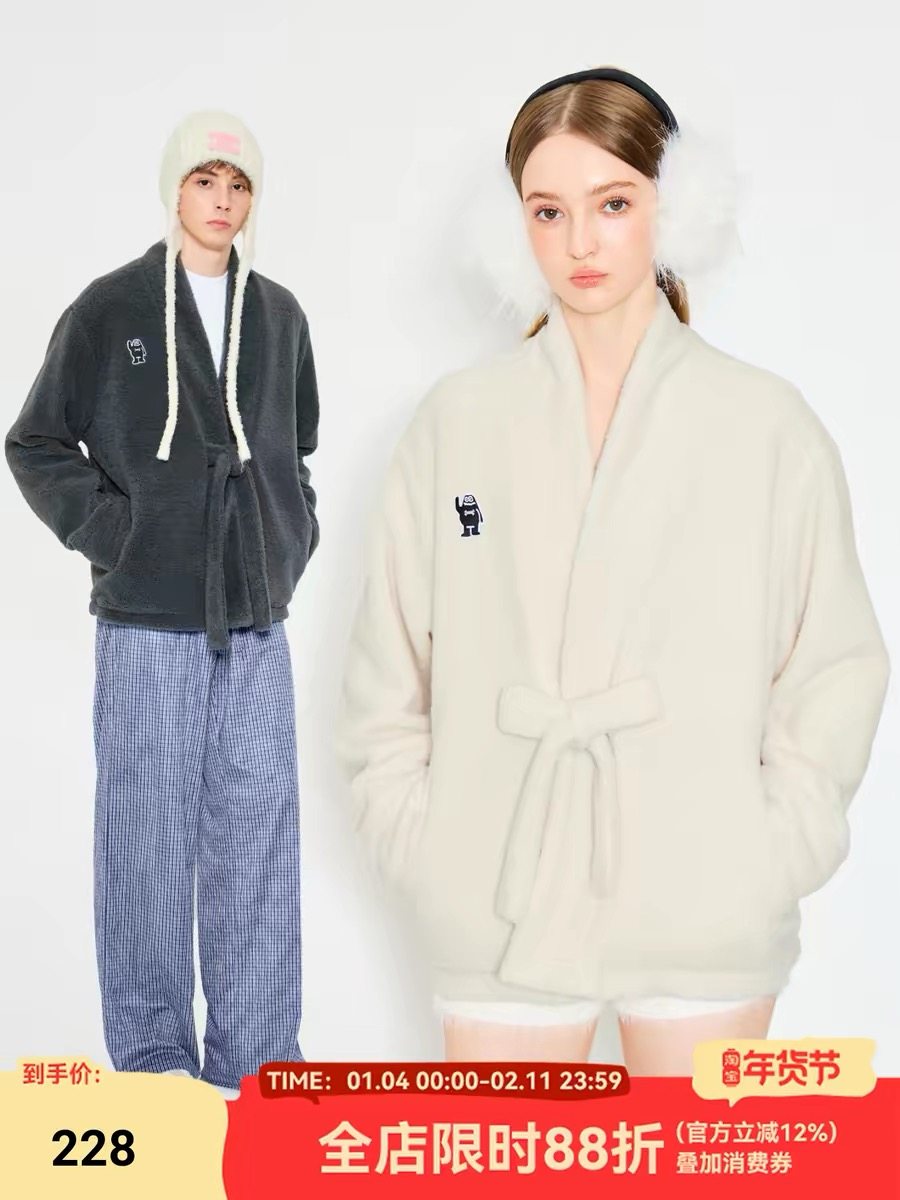 MYSAMESAME 25AW系带羊羔毛秋冬加厚休闲小众摇粒绒棉服外套男女,男装,卫衣,淘宝优惠券,粉丝福利购,淘宝优惠卷