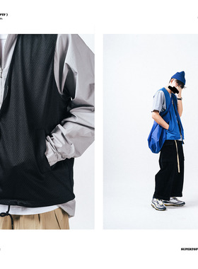 SUPERTOFU (SPTF) 19SS户外复古工装国潮材质拼接无袖背心马甲