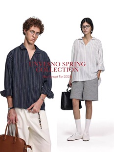 【竖条肌理】Unvesno(UN)静奢日常通勤 V领简约长袖衬衫