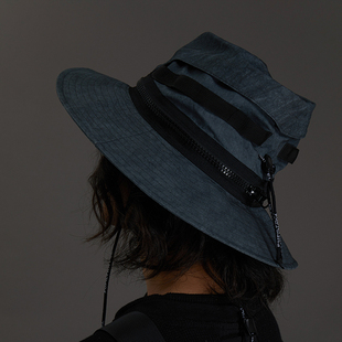 PUPILTRAVEL机能百搭防晒渔夫帽情侣夏季遮阳日系圆顶圆顶盆帽